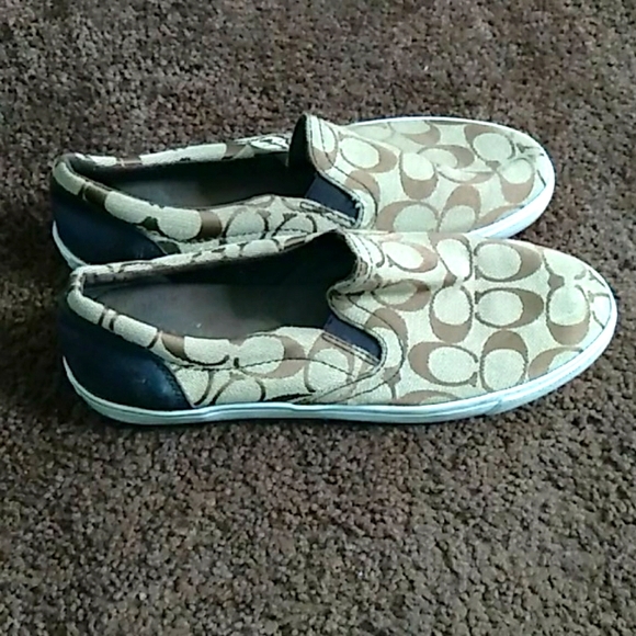 Coach canvas slipon brown logo loafer sneaker - Picture 3 of 6